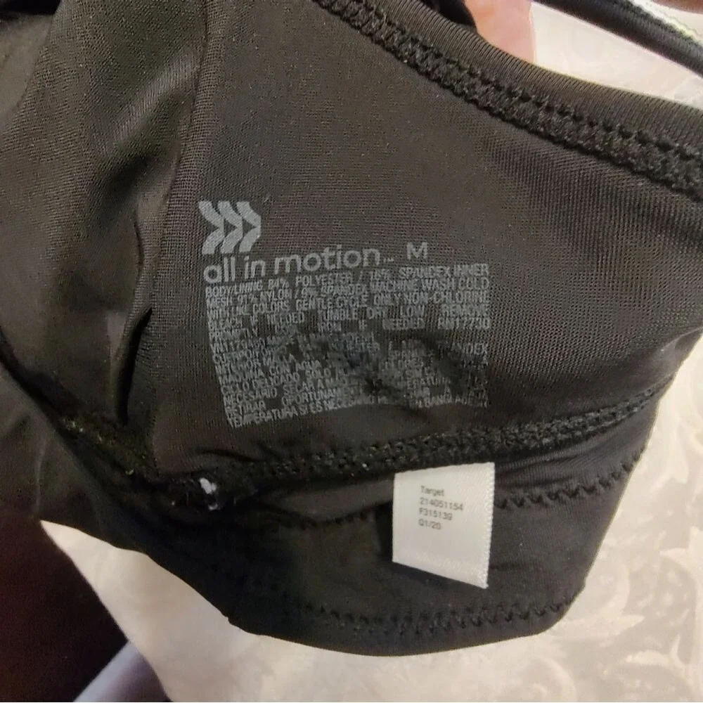 Target Black Women's All In Motion Strappy Bralette Size Medium EUC - Picture 4 of 4